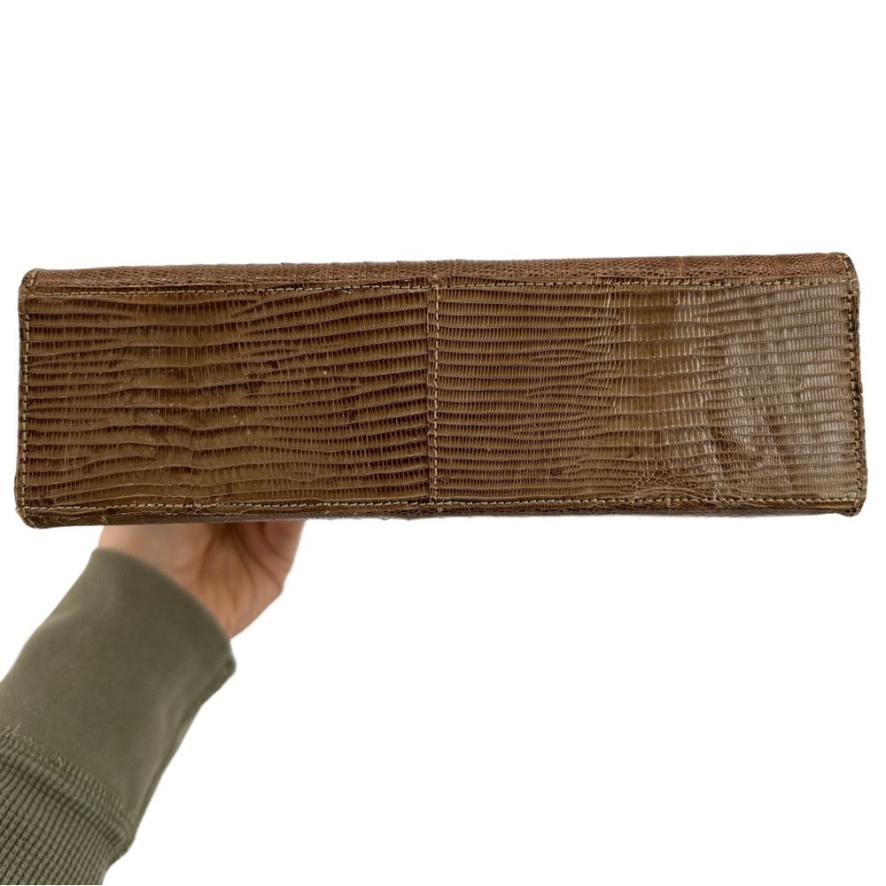 Vintage 1950s 1960s Reptile Skin Top Handle Structured Frame Purse Mad Men Era - Picture 14 of 14